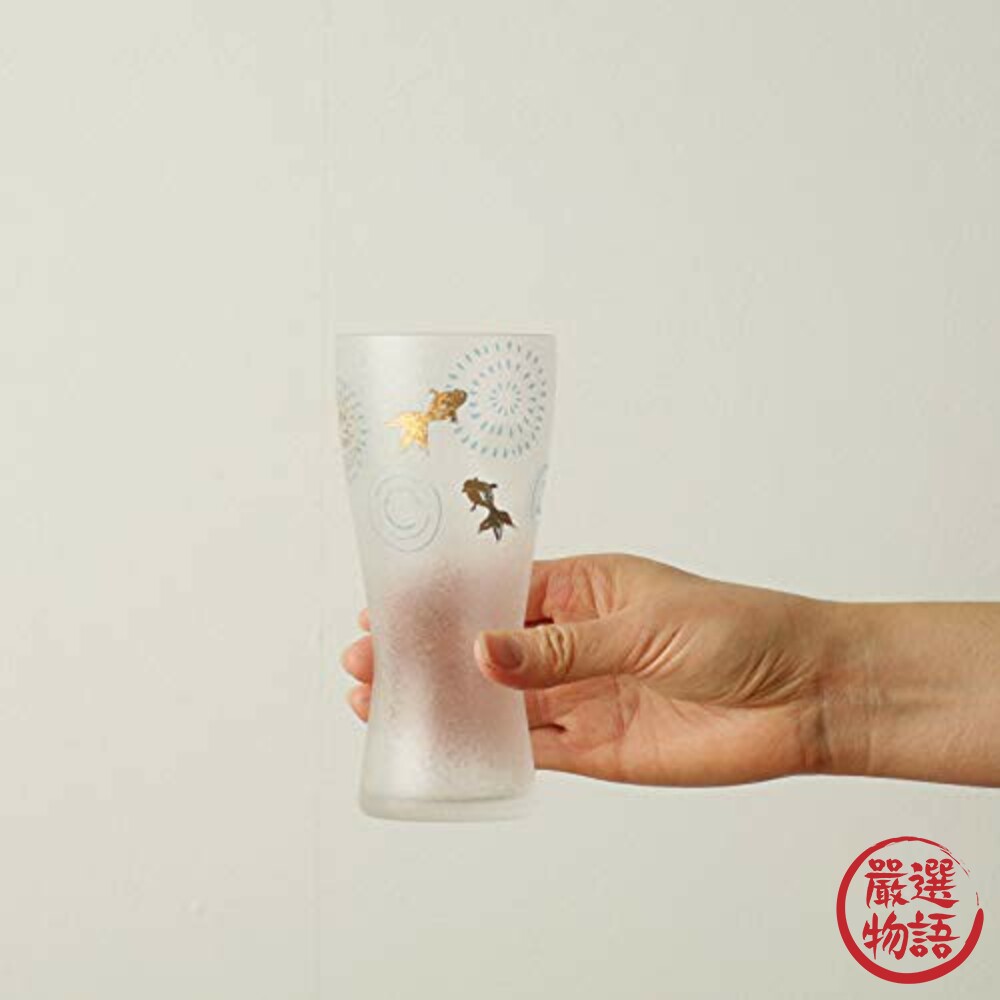 日本製 煙花 啤酒杯 夏日祭典 煙火金魚/雪兔 杯子 玻璃杯 水杯 酒杯 禮盒 送禮 酒杯-圖片-3