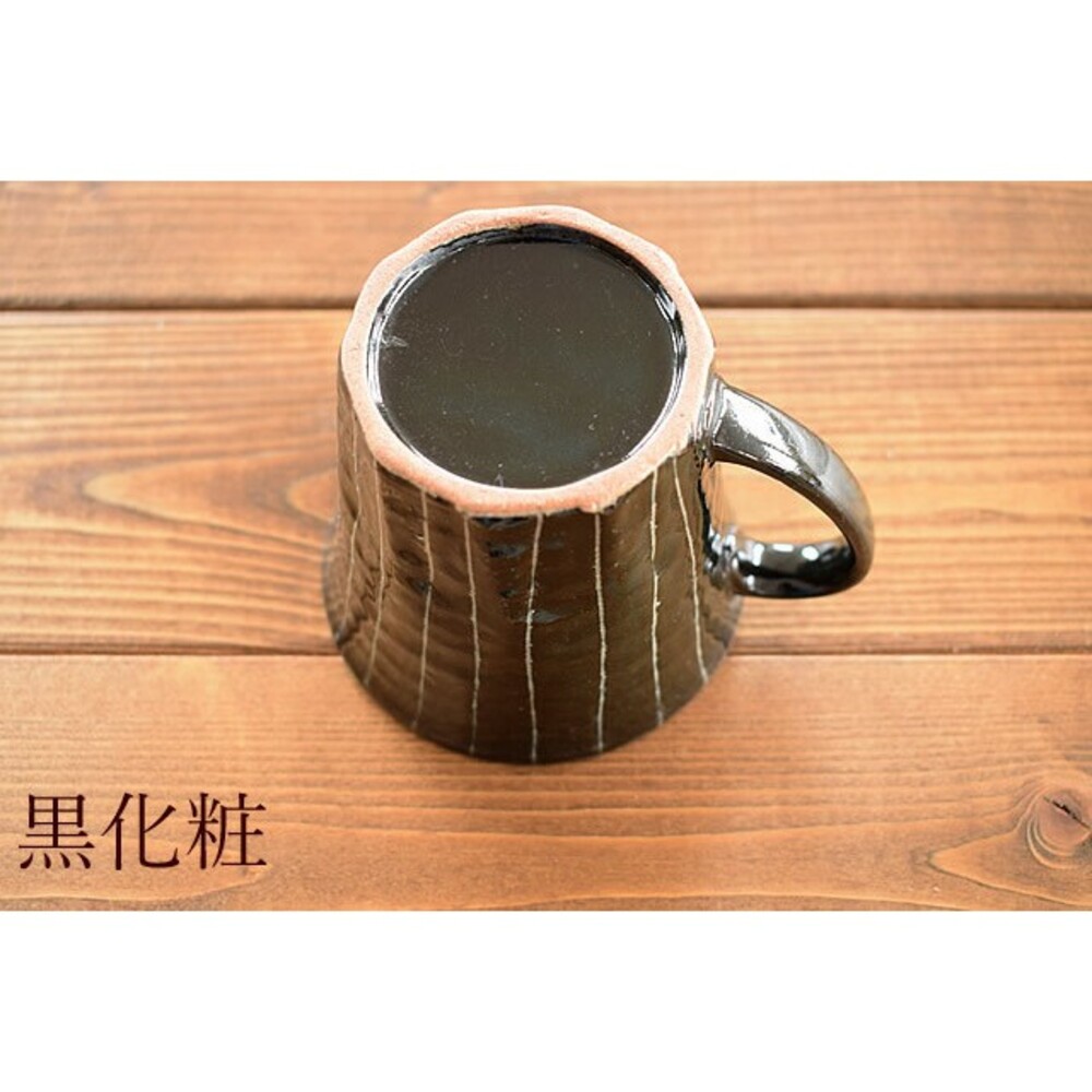 【現貨】日本製美濃燒條紋咖啡杯 陶瓷 米白/黑色 馬克杯 水杯 茶杯 咖啡杯 下午茶 陶器 日式陶瓷杯