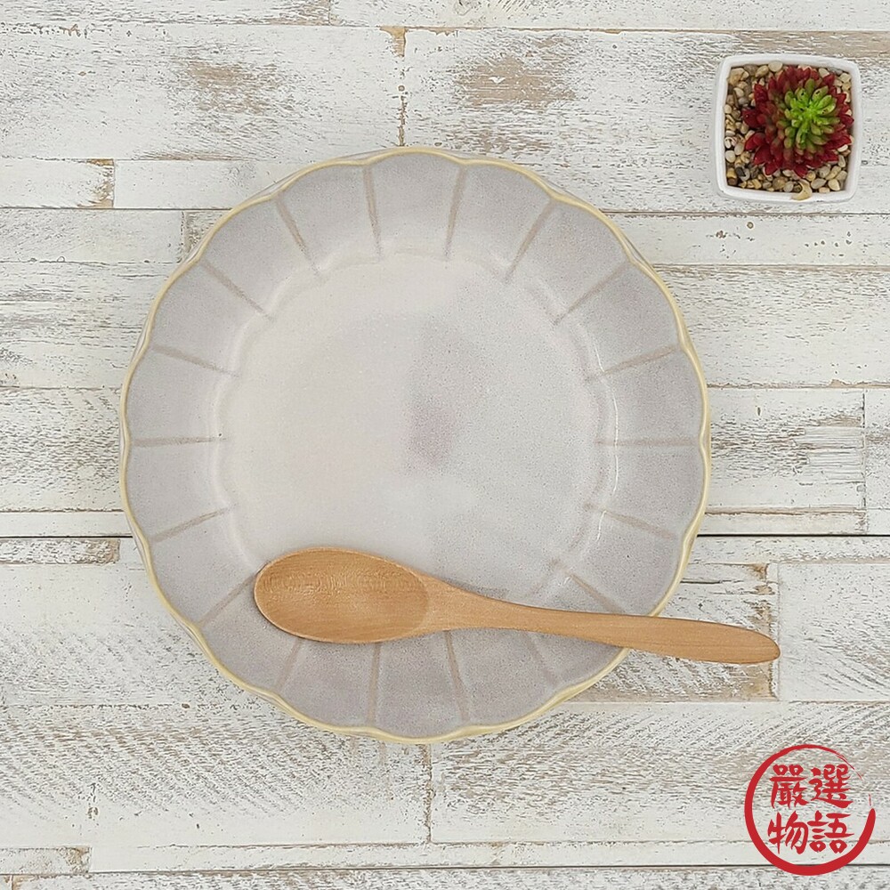 日本製美濃燒 輪花皿 22cm 咖哩盤 釉變 菜盤 沙拉盤 大盤 輪花盤 深盤 餐盤 主菜盤 湯盤-圖片-8