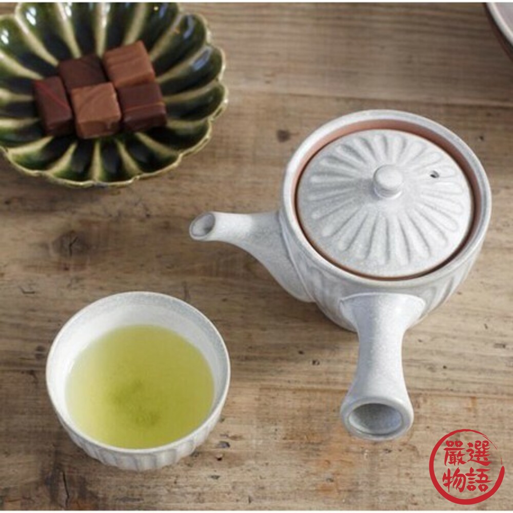日本製六魯茶壺 Rokuro 陶器 菊花造型 泡茶組 茶壺 茶具 茶杯 高山茶 貴婦茶具 封面照片