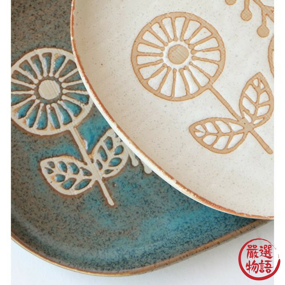 日本製HANAtoHA 瀨戶燒 花朵 蒲公英 大盤/中盤 日式 餐盤 盤子 陶瓷 餐具 水果盤-圖片-2