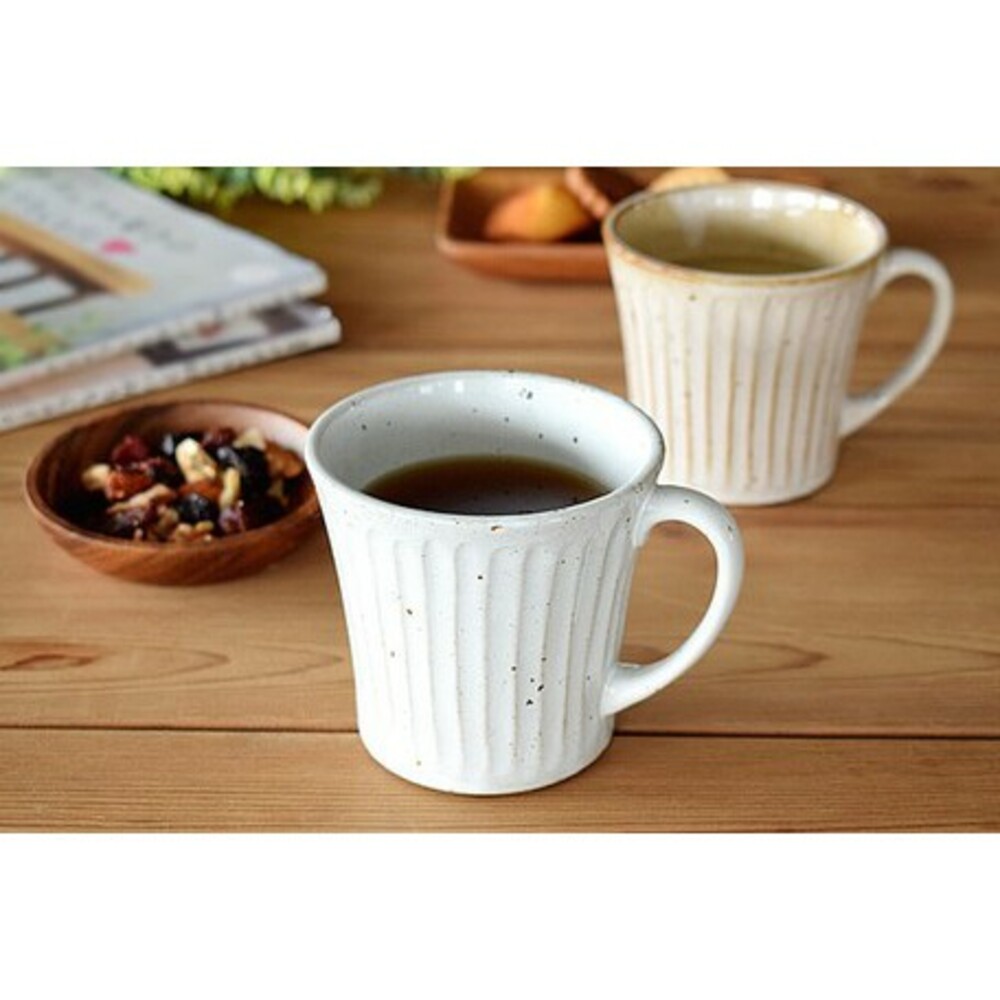 【現貨】日本製美濃燒 馬克杯 陶瓷 咖啡/灰白色 條紋 咖啡杯 茶杯 水杯 飲料杯 日本陶器 職人