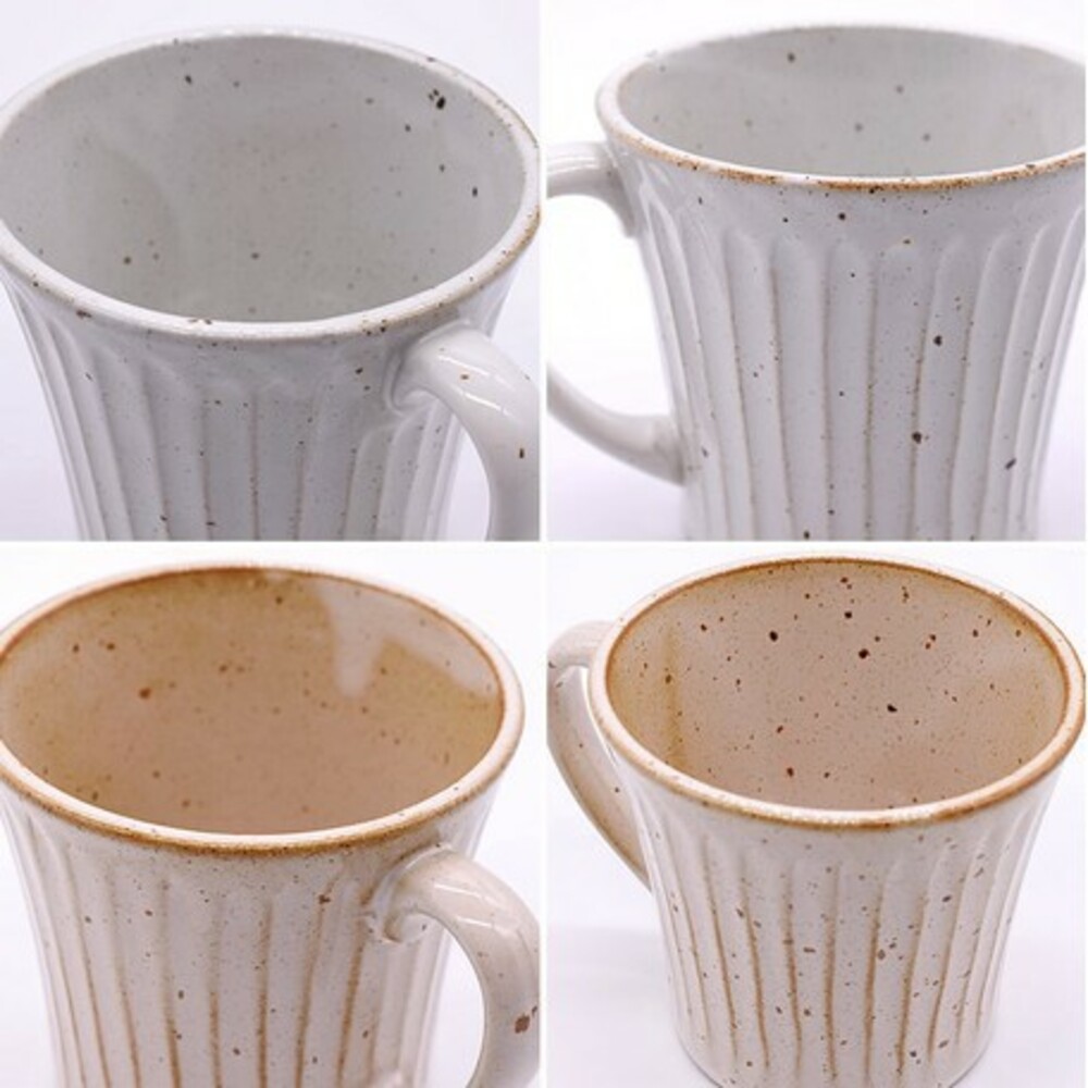 【現貨】日本製美濃燒 馬克杯 陶瓷 咖啡/灰白色 條紋 咖啡杯 茶杯 水杯 飲料杯 日本陶器 職人