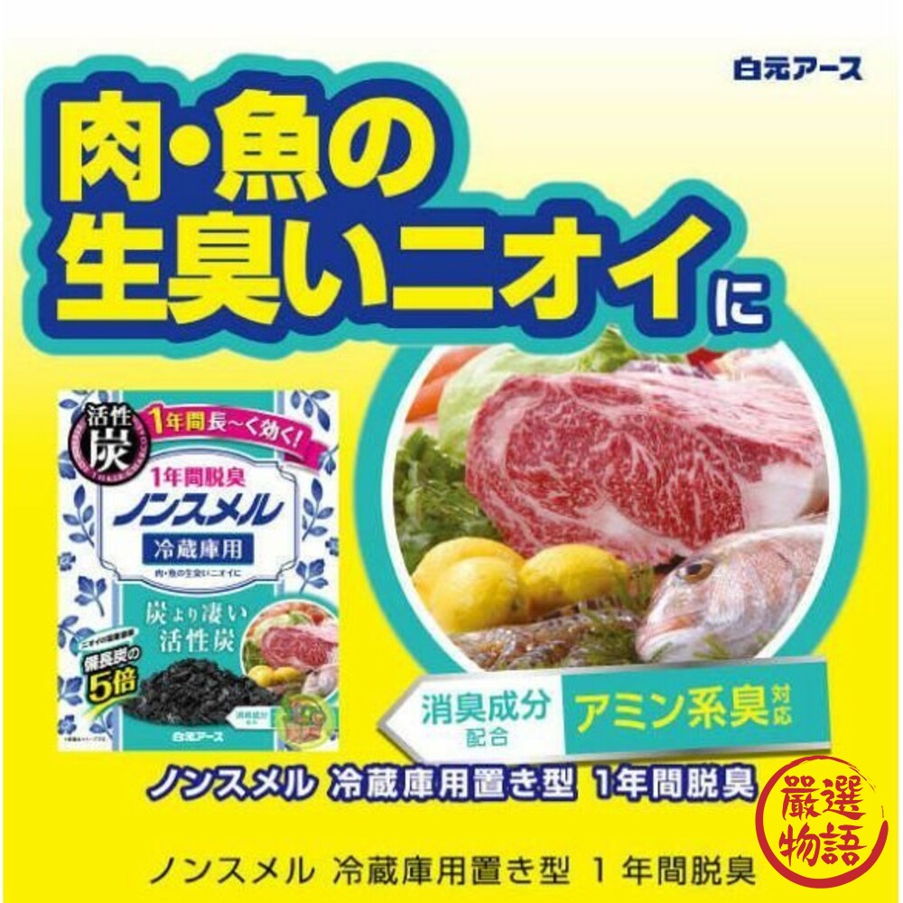 日本製冰箱除臭盒 活性碳 冷凍庫 冷藏室 蔬果室  白元消臭劑 廚房除臭 廚餘 一年有效-圖片-3