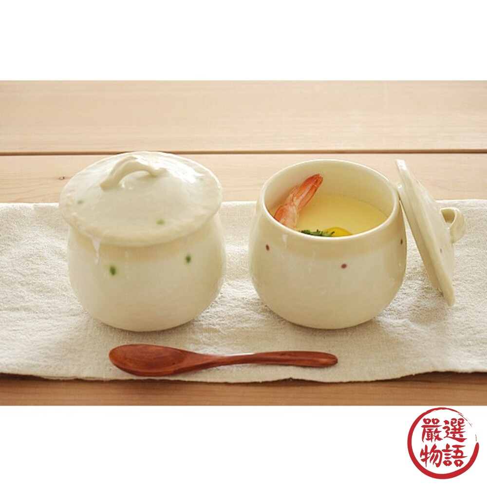日本製美濃燒 蒸蛋碗 含蓋 茶碗蒸碗 陶瓷 料理 碗盤 蒸蛋 茶碗蒸 點心碗 瓷碗-圖片-2