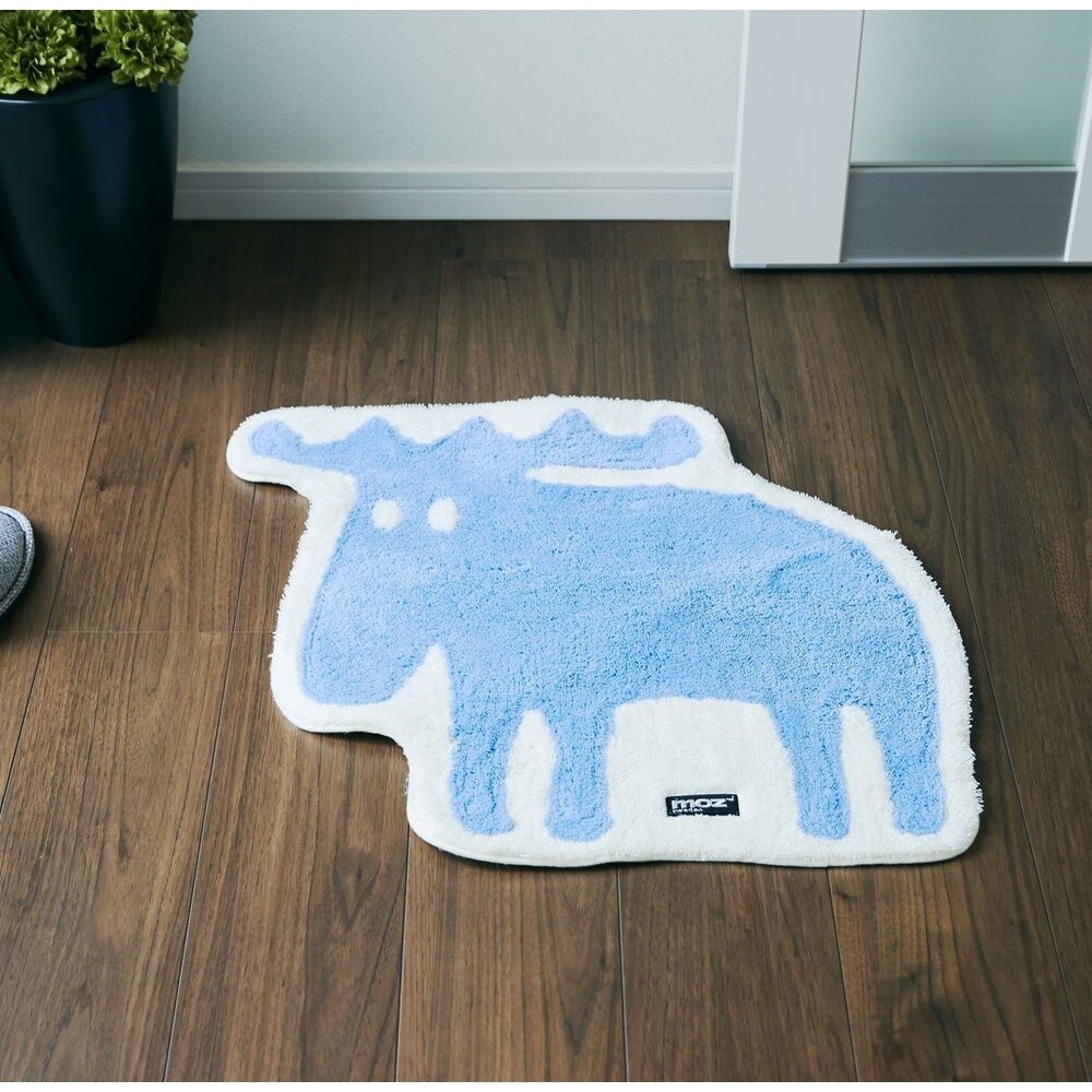【現貨】日本製 北歐 Moz 麋鹿造型地墊 | 米色 棕色 藍色 三款可選 地墊 地毯 居家裝飾 室內佈置