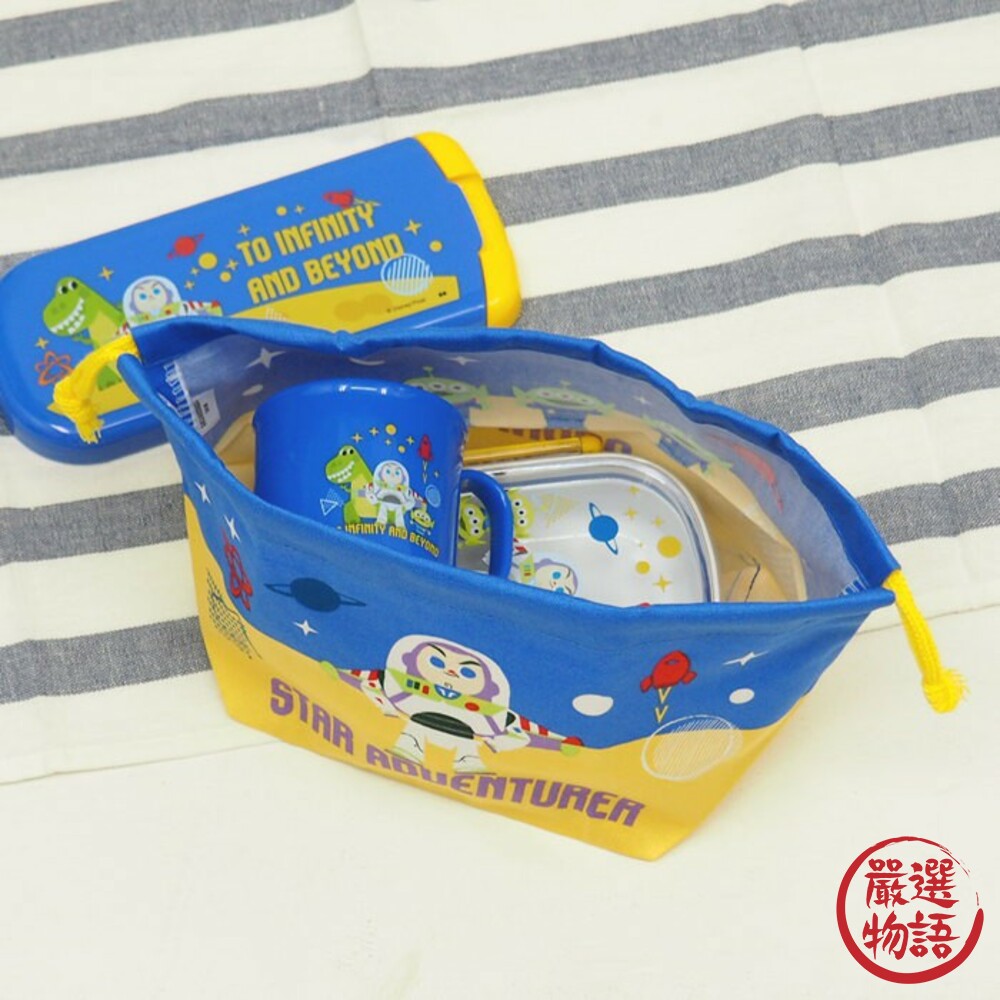 日本製迪士尼便當袋 玩具總動員 三眼怪 巴斯光年 純棉 束口袋 手提袋 午餐袋 化妝包 收納袋-圖片-6