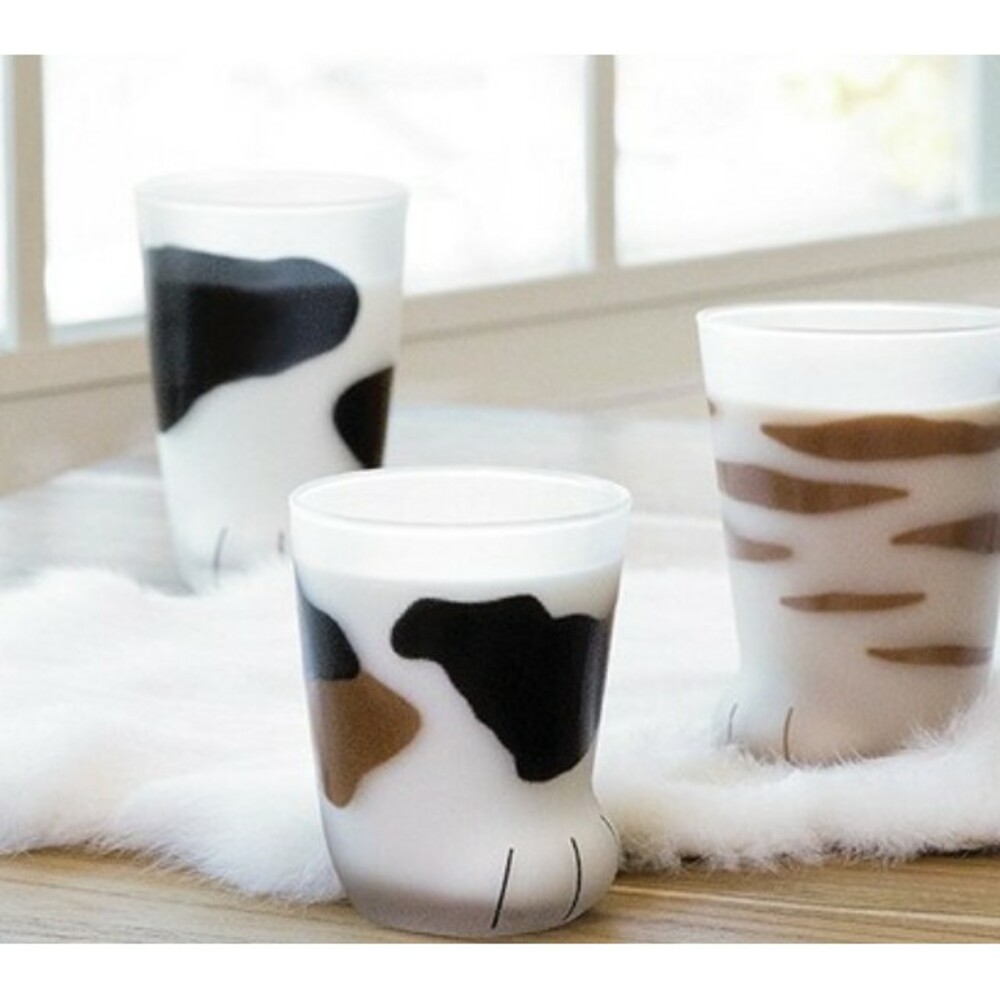 【現貨】日本製貓掌杯 Coconeco肉球杯 玻璃杯 貓咪咖啡杯 水杯 貓腳杯 貓奴 貓爪 三花/橘貓/乳牛貓 圖片