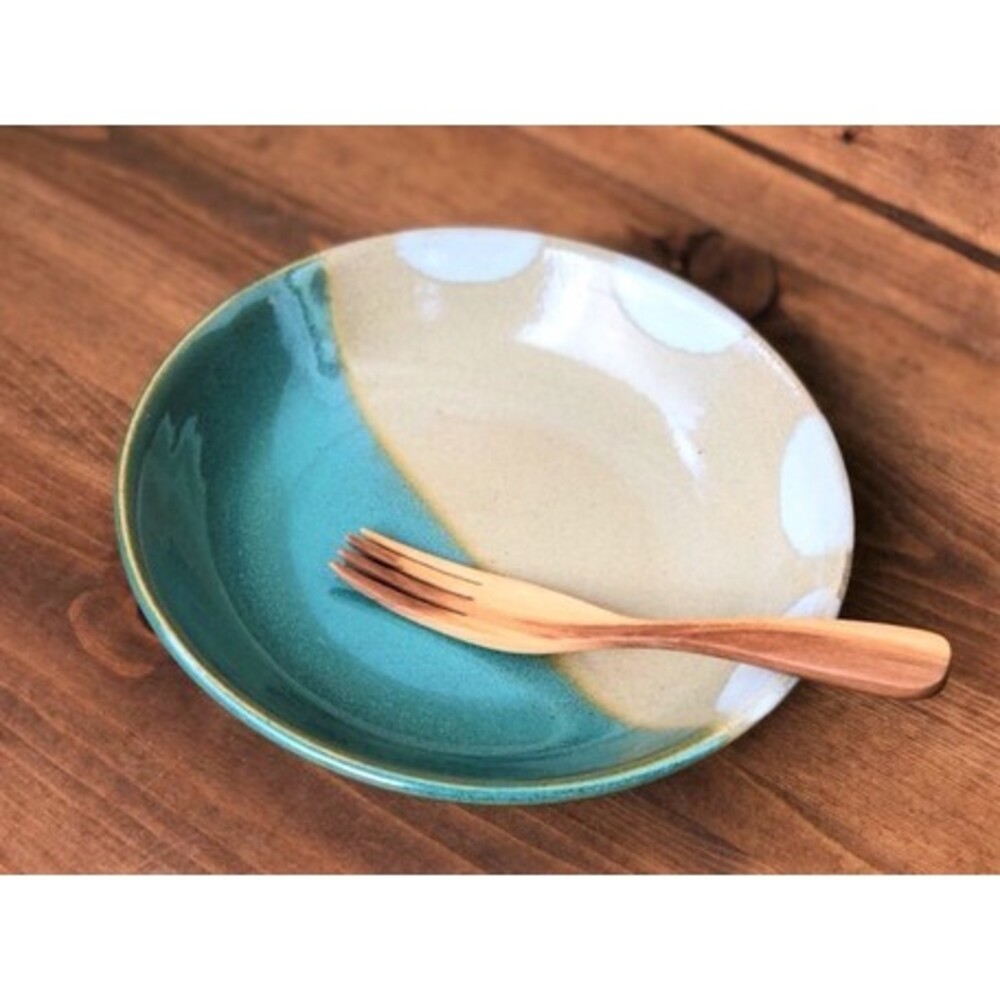 SF-015012-【現貨】日本製 圓點咖哩盤 兩掃可選 陶盤 碗盤 陶器 陶瓷餐盤 盤子 日式餐盤 日式料理 日式餐廳