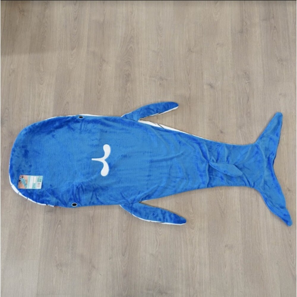 【現貨】丸真動物保暖懶人毯 絨毛毯 睡袋毯 午睡毯 造型毯子 點點鯨魚 鱷魚 藍鯊魚
