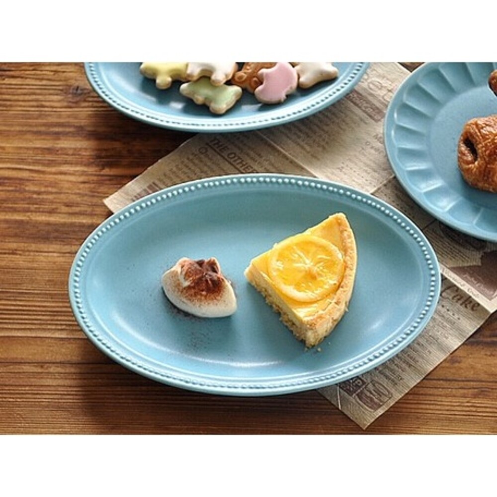 SF-015060-日本製美濃燒 橢圓形餐盤 24.3cm 餅乾盤 甜點盤 ins盤 點心盤 餐盤 菜盤 盤子 托盤 盤