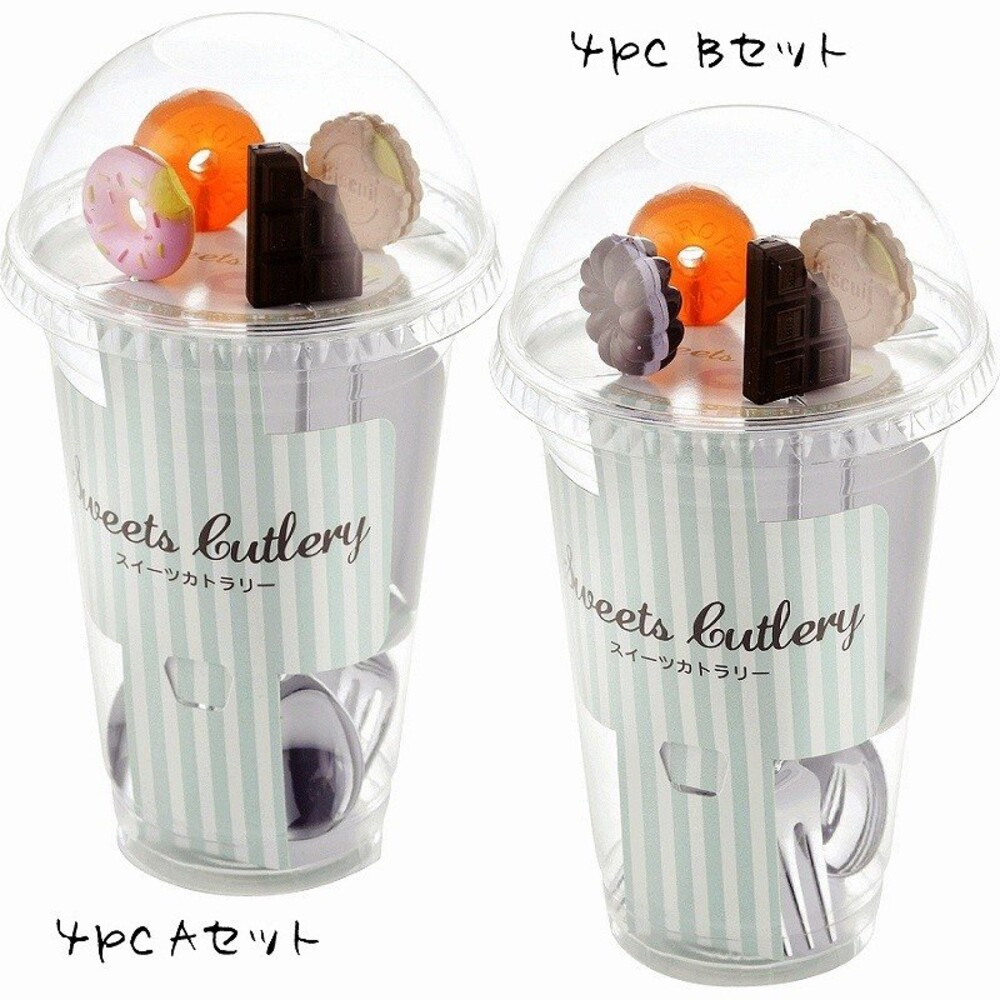 【現貨】日本製 可愛甜點造型餐具 湯匙 叉子 餐具組 情人節禮物 甜點匙 巧克力 甜甜圈 餅乾 布丁匙 圖片