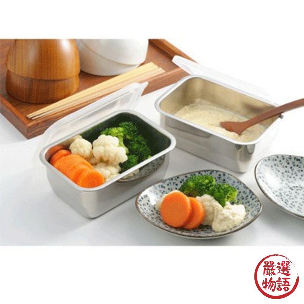 日本製職人不鏽鋼保鮮盒 兩入組 附蓋 304不銹鋼 吉川 料理保存盒 保鮮盒-圖片-1