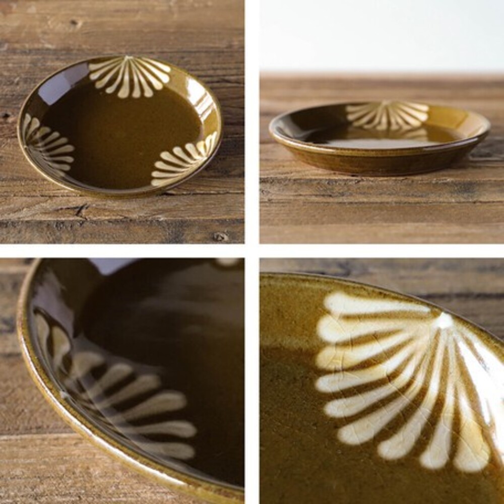 SF-015211-【現貨】日本製 手工繪製圓盤 美濃燒 Rikizo 16.5cm 咖啡廳 盤子 甜點盤 圓盤 陶瓷圓盤