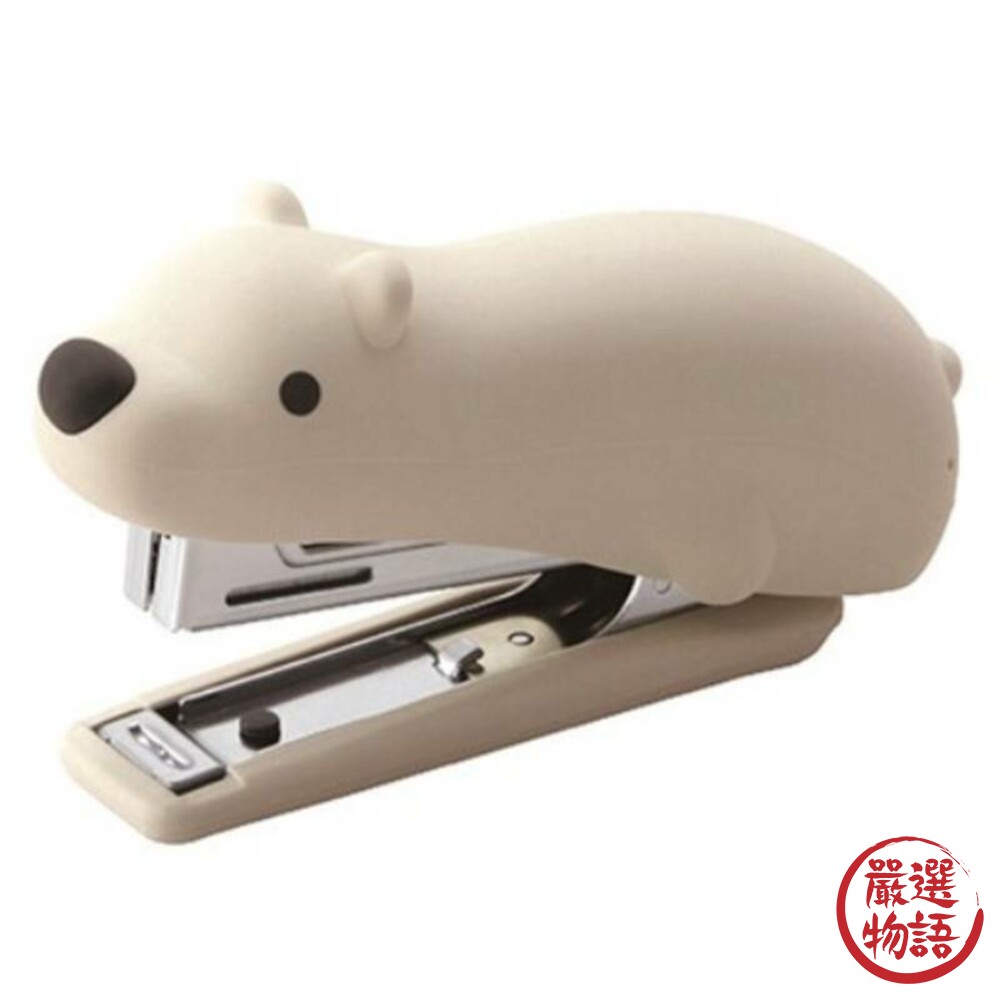 Max動物釘書機 北極熊/企鵝 矽膠釘書機 文具 辦公桌舒壓 釘書機 美克司 日本文具-thumb