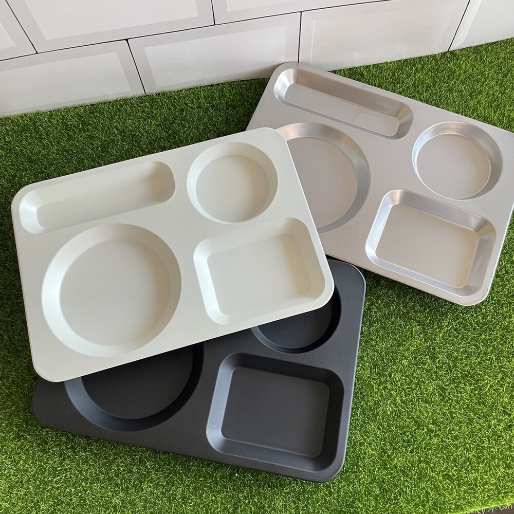 SF-015263-日本製 早午餐托盤 餐盤 盤子 不鏽鋼托盤 飯店托盤 水果盤 咖啡托盤 露營餐盤 分隔盤 不鏽鋼