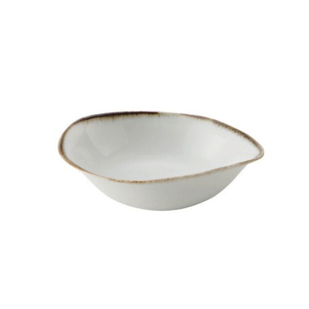 【現貨】日本製 美濃燒 釉色邊白色橢圓碗｜17.8xH5cm 造型餐具 可微波 日式碗盤 餐具 餐碗