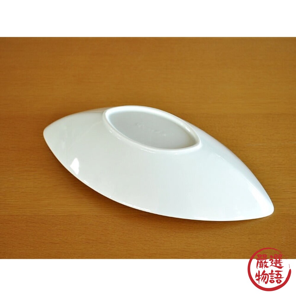 日本製 船形沙拉餐盤 陶瓷盤 餐盤 長盤 廚房餐盤 魚盤 盤子 長條 白瓷 質感餐具 餐廳-圖片-1