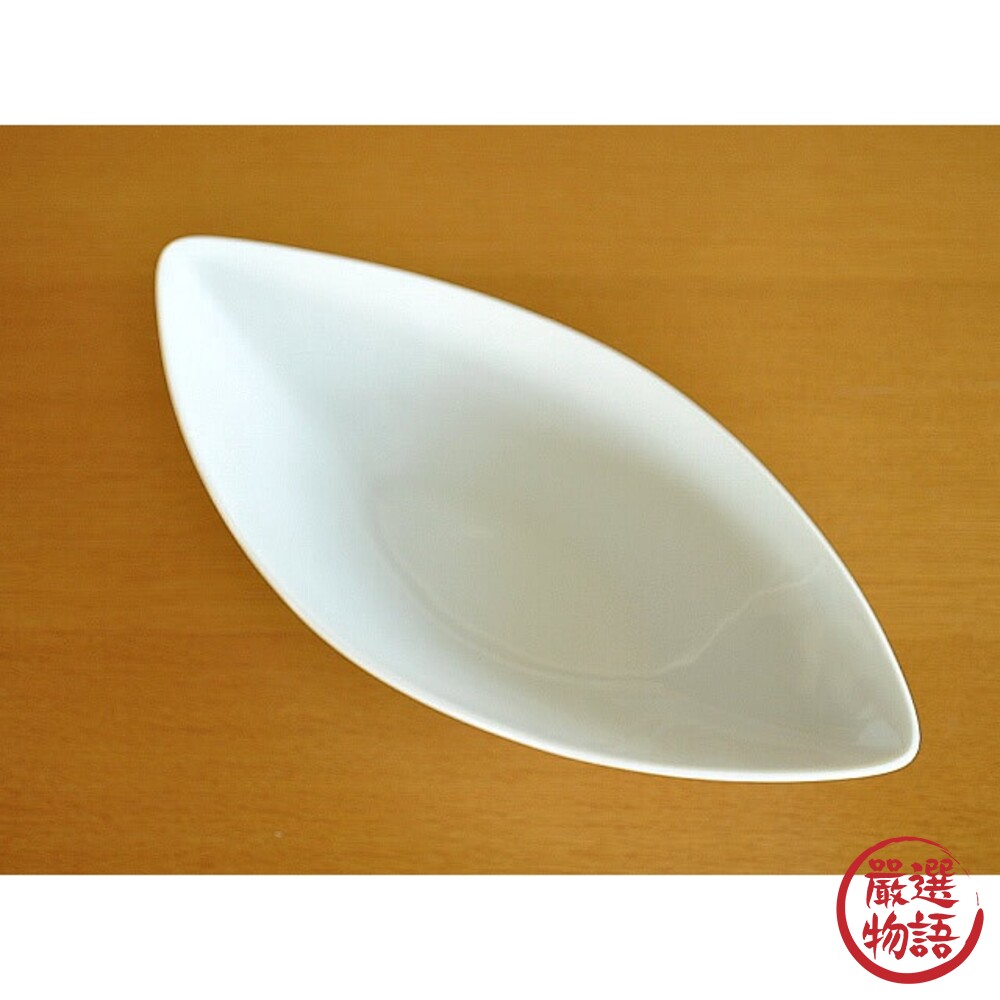 日本製 船形沙拉餐盤 陶瓷盤 餐盤 長盤 廚房餐盤 魚盤 盤子 長條 白瓷 質感餐具 餐廳-圖片-2