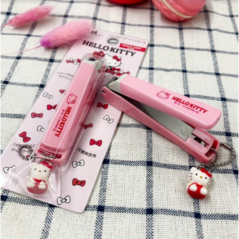 【現貨】日本製 Hello Kitty指甲剪 貝印KAI 原裝進口 粉色吊飾 美甲 凱蒂貓 剪刀 指甲刀