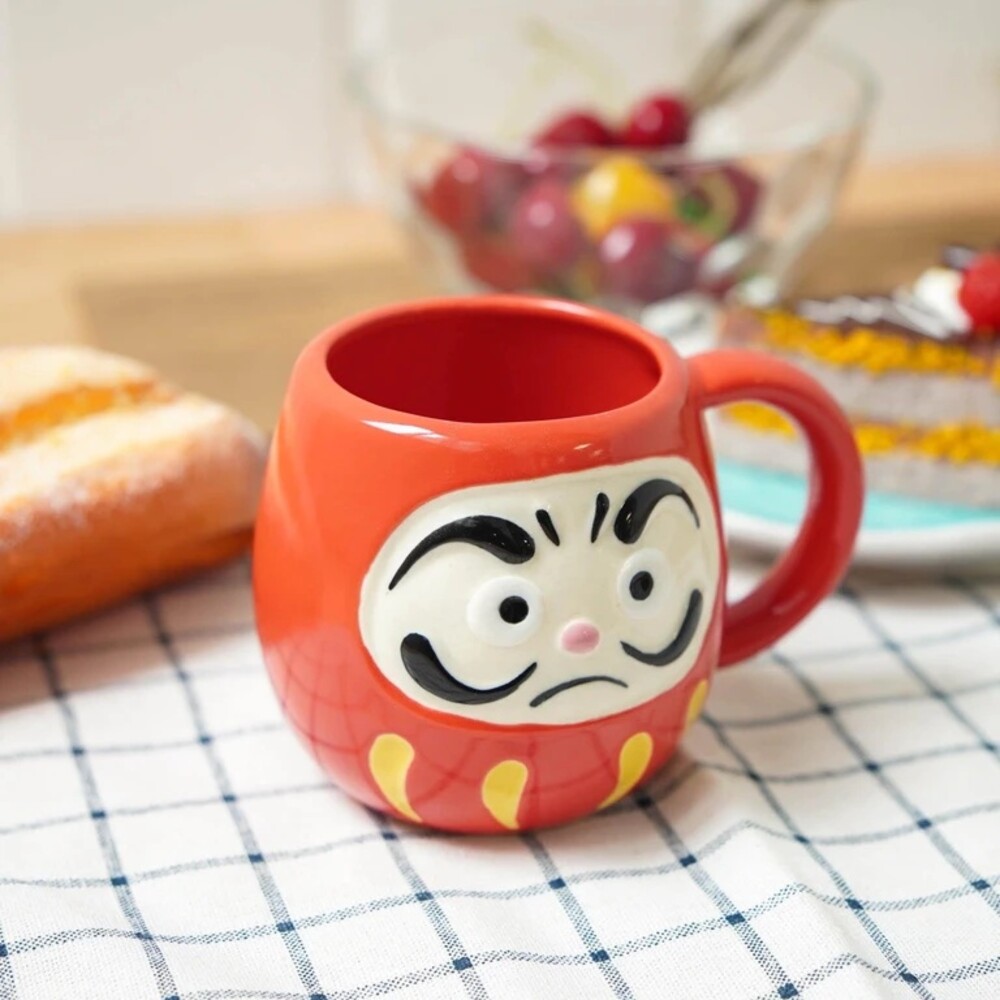 【現貨】日本製 達摩馬克杯 達摩杯 陶瓷杯 不倒翁杯 咖啡杯 茶杯 杯子 陶器 陶瓷 美濃燒 日本吉祥物