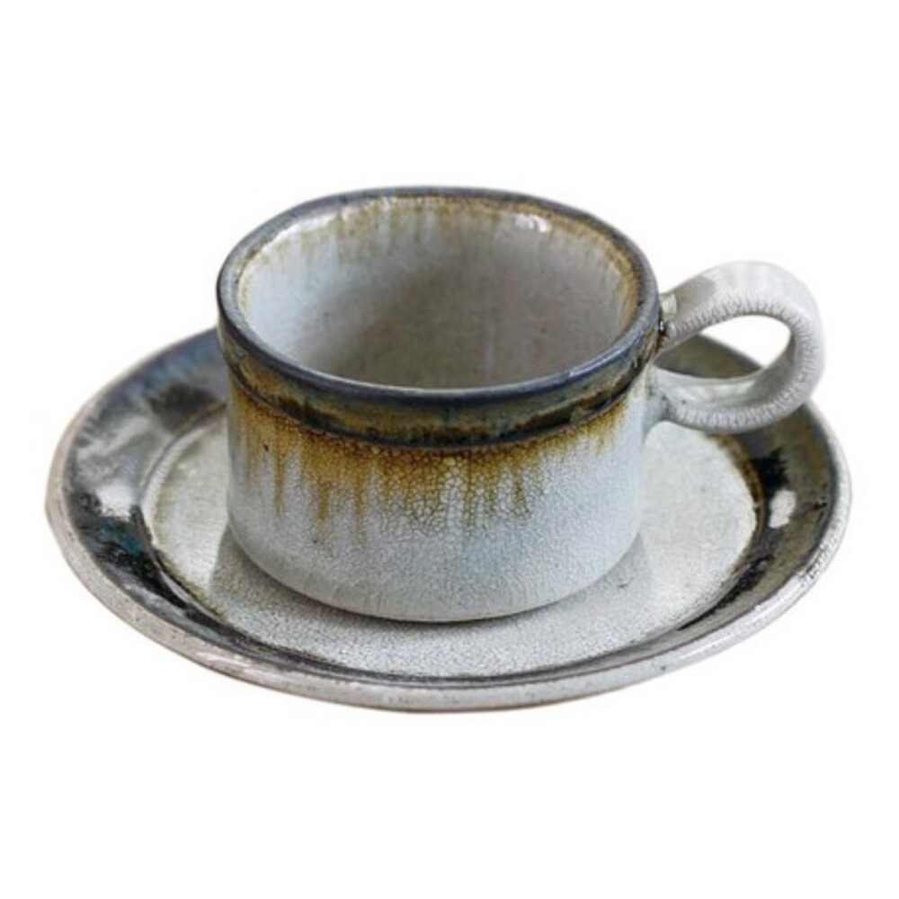 SF-015498-【現貨】日本製 復古咖啡杯組 軍事系列 杯盤組 咖啡杯 杯子 陶瓷 咖啡杯組 碟子 下午茶 拿鐵杯盤組