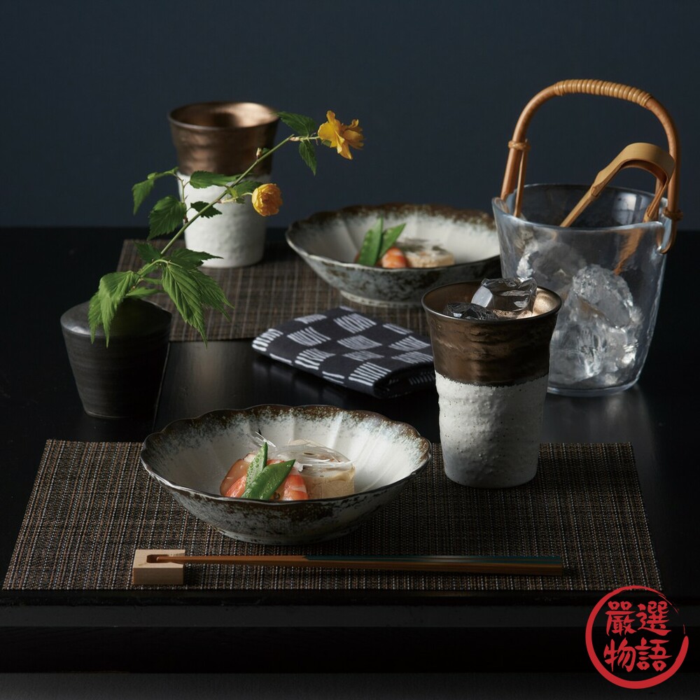 日本製美濃燒居酒屋風杯碟餐具套裝 對杯 父親節禮物 酒杯 盤子 筷子 餐墊 日式風格 復古-thumb