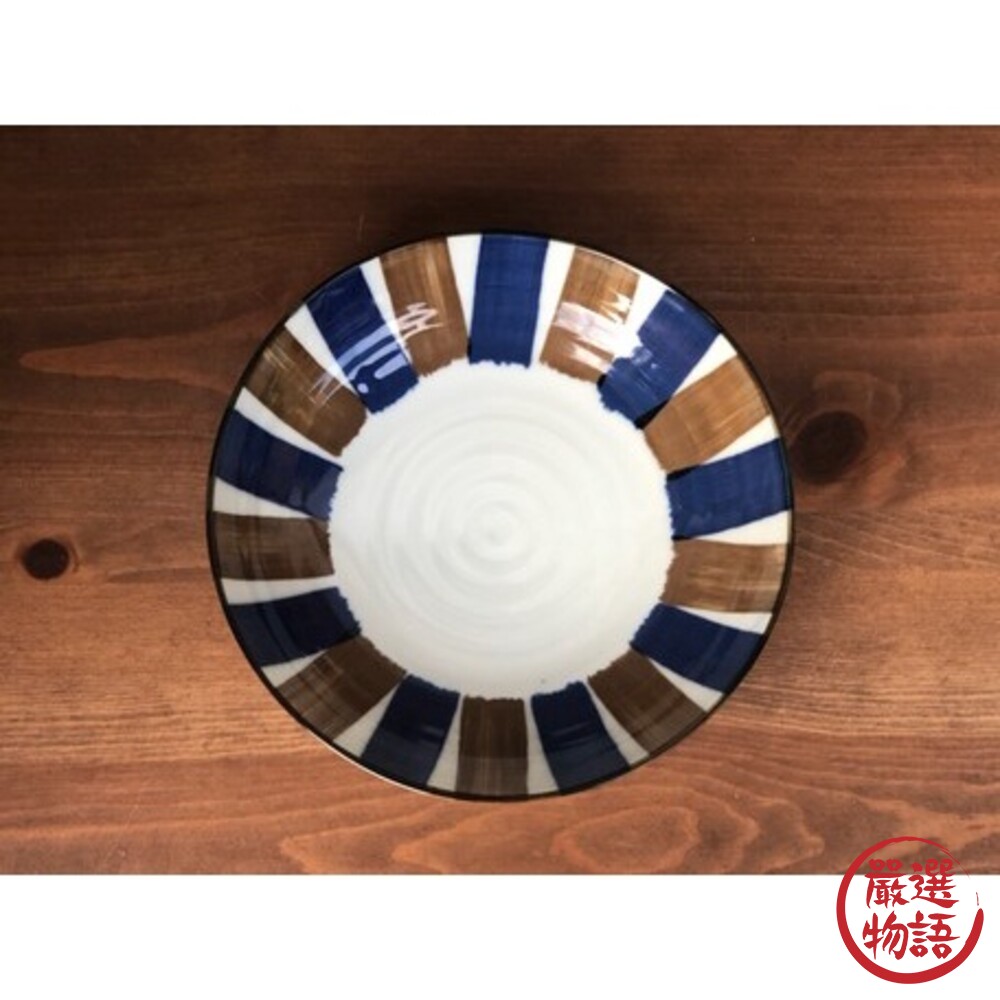 SF-015705-日本製 錆十草餐盤 21cm 大盤 日式餐盤 盤子 餐盤 日式餐具 咖哩盤 深盤 麵盤