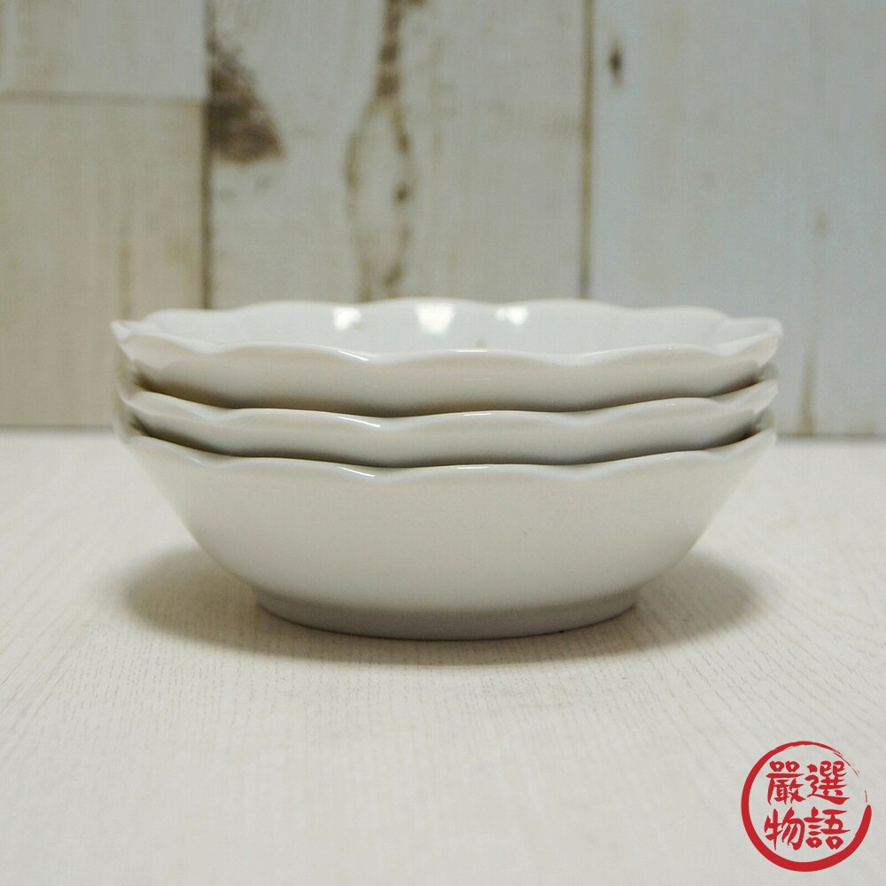 日本製美濃燒 輪花皿 素色簡約小盤 盤子 日式料理 分菜盤 小菜盤 水果盤 小碗 器皿 沙拉盤-圖片-4