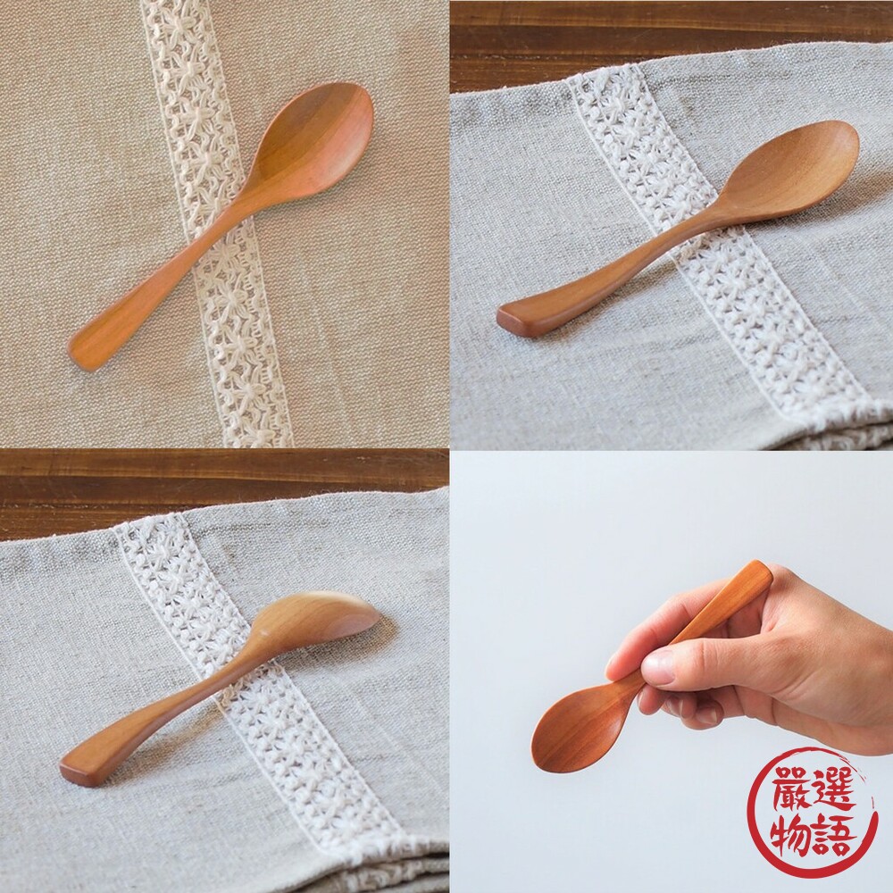 木製湯匙 咖啡勺 攪拌匙 調味勺 木柄 木勺 湯匙 調味勺 砂糖 方糖湯匙 甜點勺-圖片-3