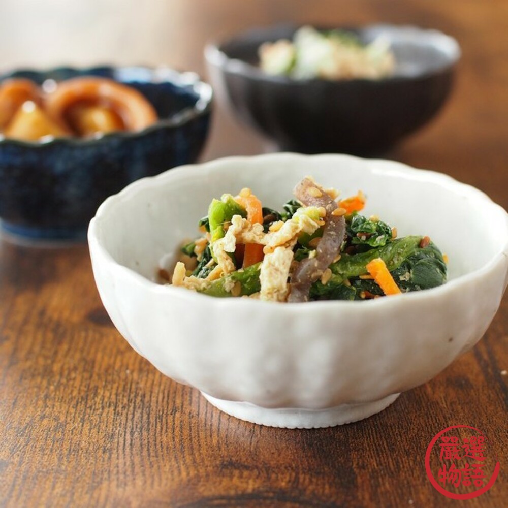 日本製美濃燒陶瓷飯碗 Minoru 白色花邊 茶碗 小缽 湯碗 沙拉碗 日式餐盤 微波爐/洗碗機可用-thumb