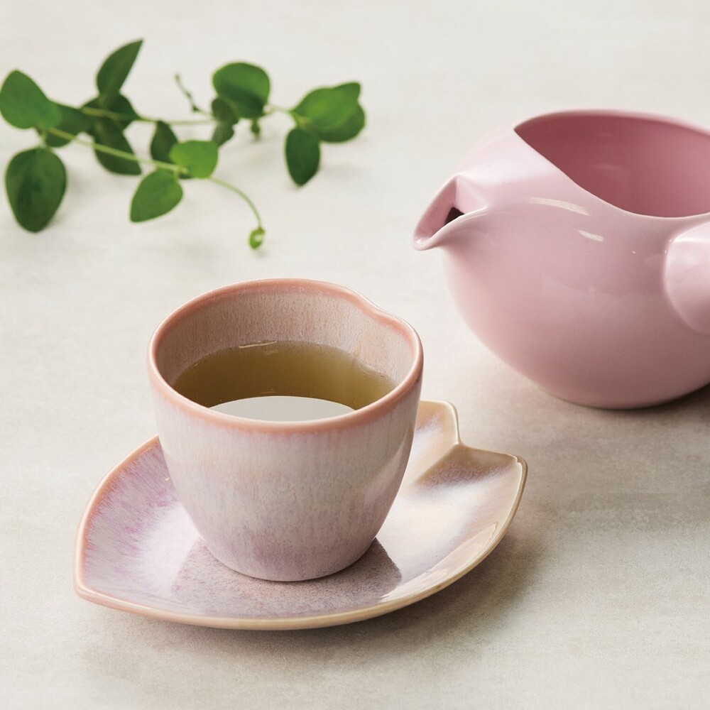 SF-015905-【現貨】日本製美濃燒櫻花茶盤組 咖啡杯 櫻花 茶杯 日本陶瓷 杯 杯子 茶具 陶器馬克杯 手作陶器 馬克杯