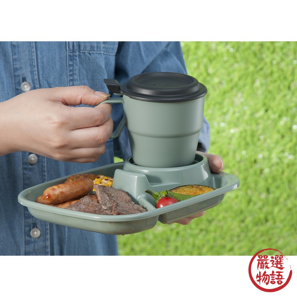 日本製分隔餐盤 inomata BBQ 烤肉 戶外 露營 自助餐 餐盤 餐具 耐熱 可洗碗機 筷架-圖片-2