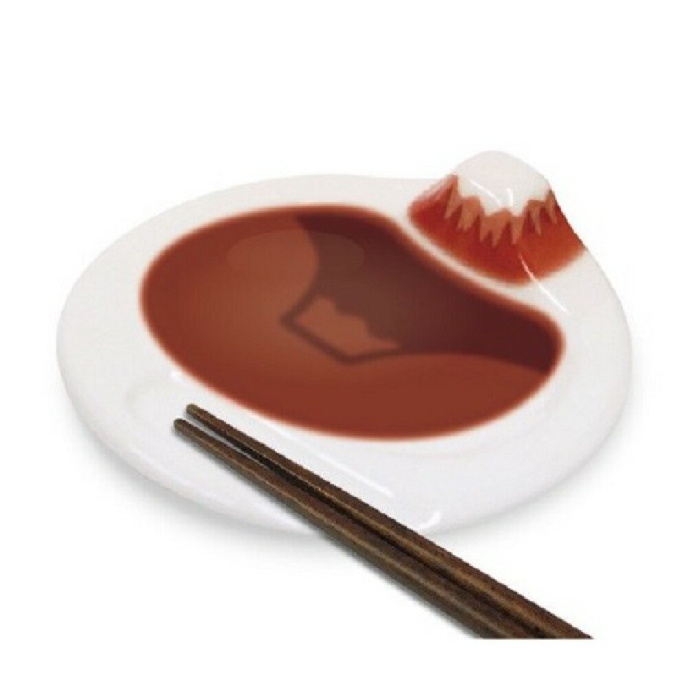 【現貨】富士山醬油碟筷架 沾醬陶瓷醬料碟 日式和風餐具 多功能餐具 富士山倒影