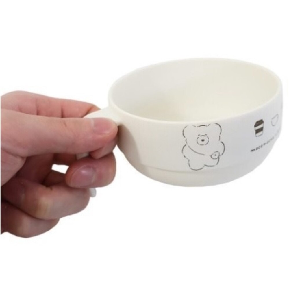 【現貨】日本製 摩卡熊把手湯碗 露營 耐熱戶外餐盤 野餐 兒童餐具