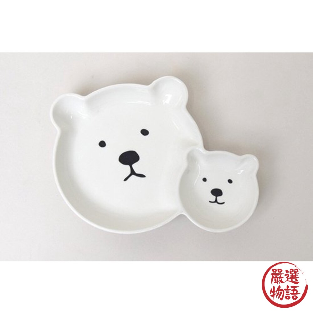 白熊系列餐具 | 雙格盤 蕎麥麵碗+醬油碟 小碗 筷架 | 造型碗盤 造型食器 陶製餐具-圖片-5