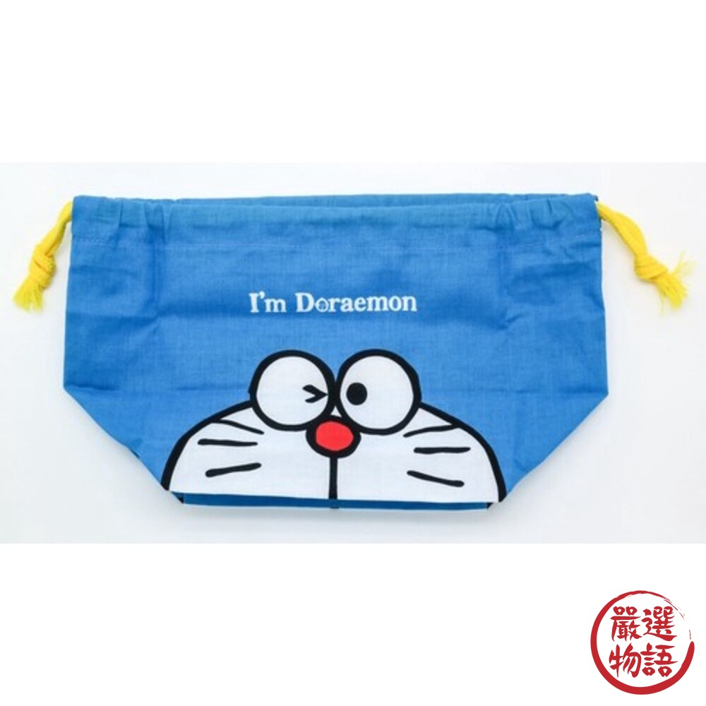 日本製 哆啦A夢 兒童便當袋 束口便當袋 收納袋 抽繩午餐袋 野餐袋-圖片-4