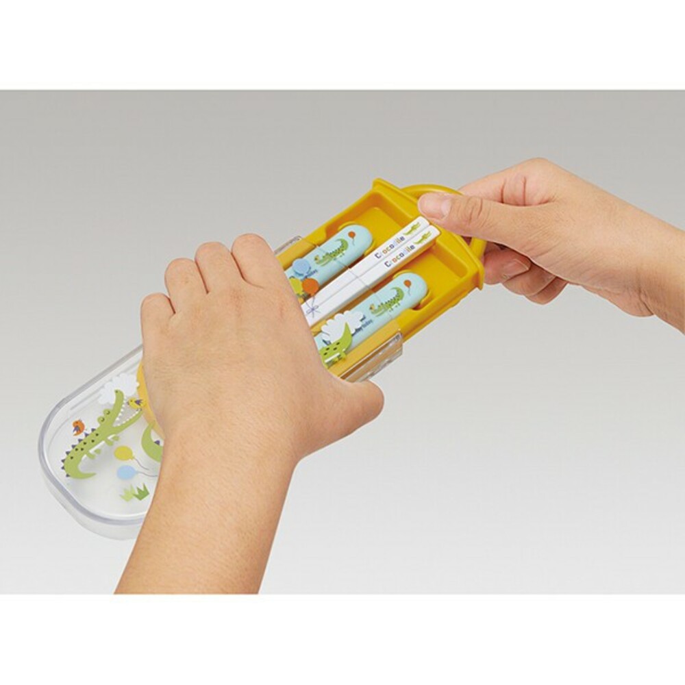 【現貨】日本製兒童環保餐具組 侏儸紀/鱷魚 Ag+抗菌銀離子 耐熱 兒童餐具 便當 湯匙 叉子 筷子 不鏽鋼 圖片