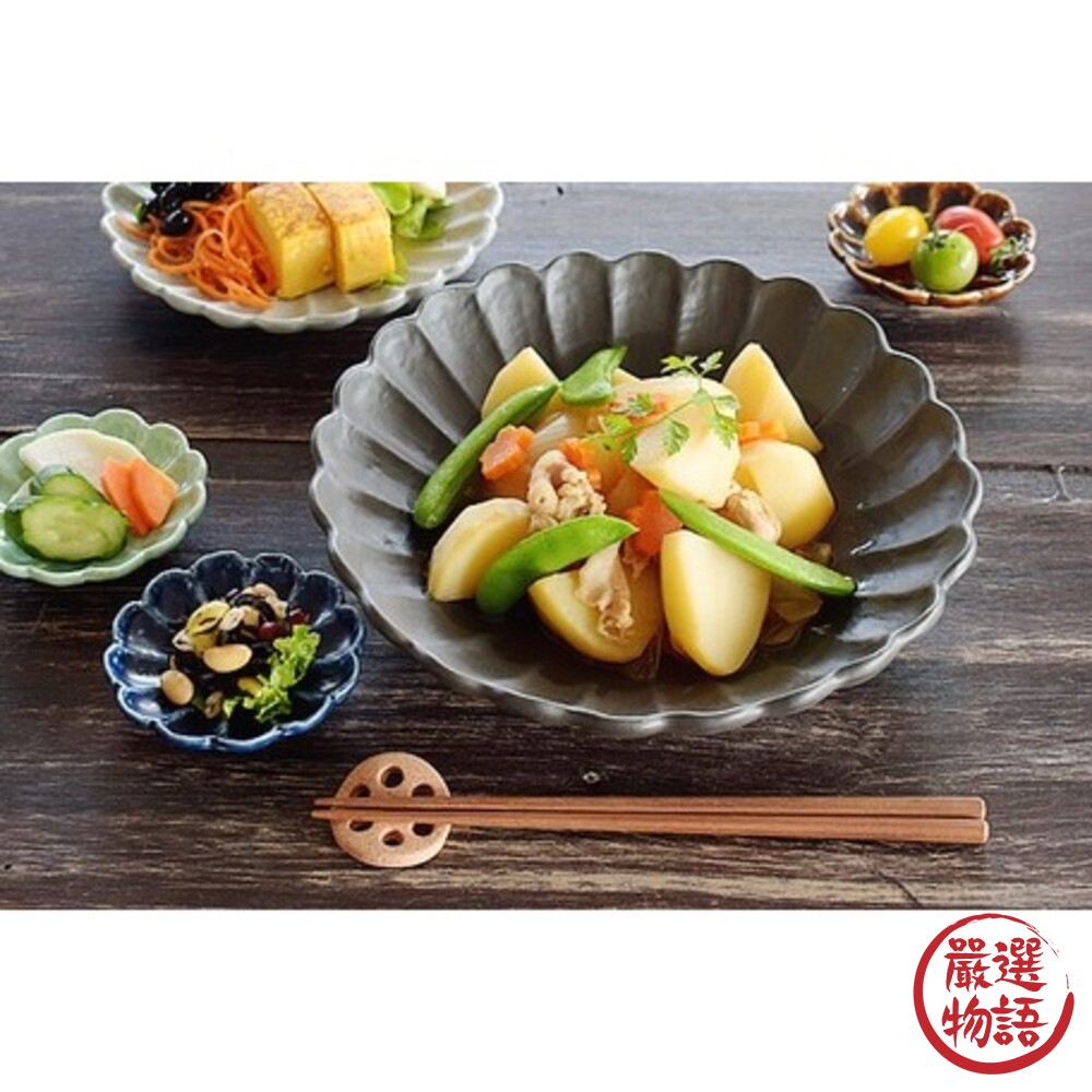 日本製美濃燒日式餐盤 23.5cm 菊花造型 盤 盤子 陶瓷 義大利麵盤 咖哩盤 餐盤 菜盤-圖片-5