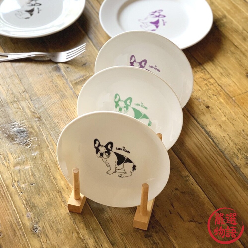 日本製 Furuburu 法鬥圓盤 | 陶瓷盤 餐盤 圓盤 淺盤 點心盤 菜盤 鬥牛犬 碗盤 餐具-thumb