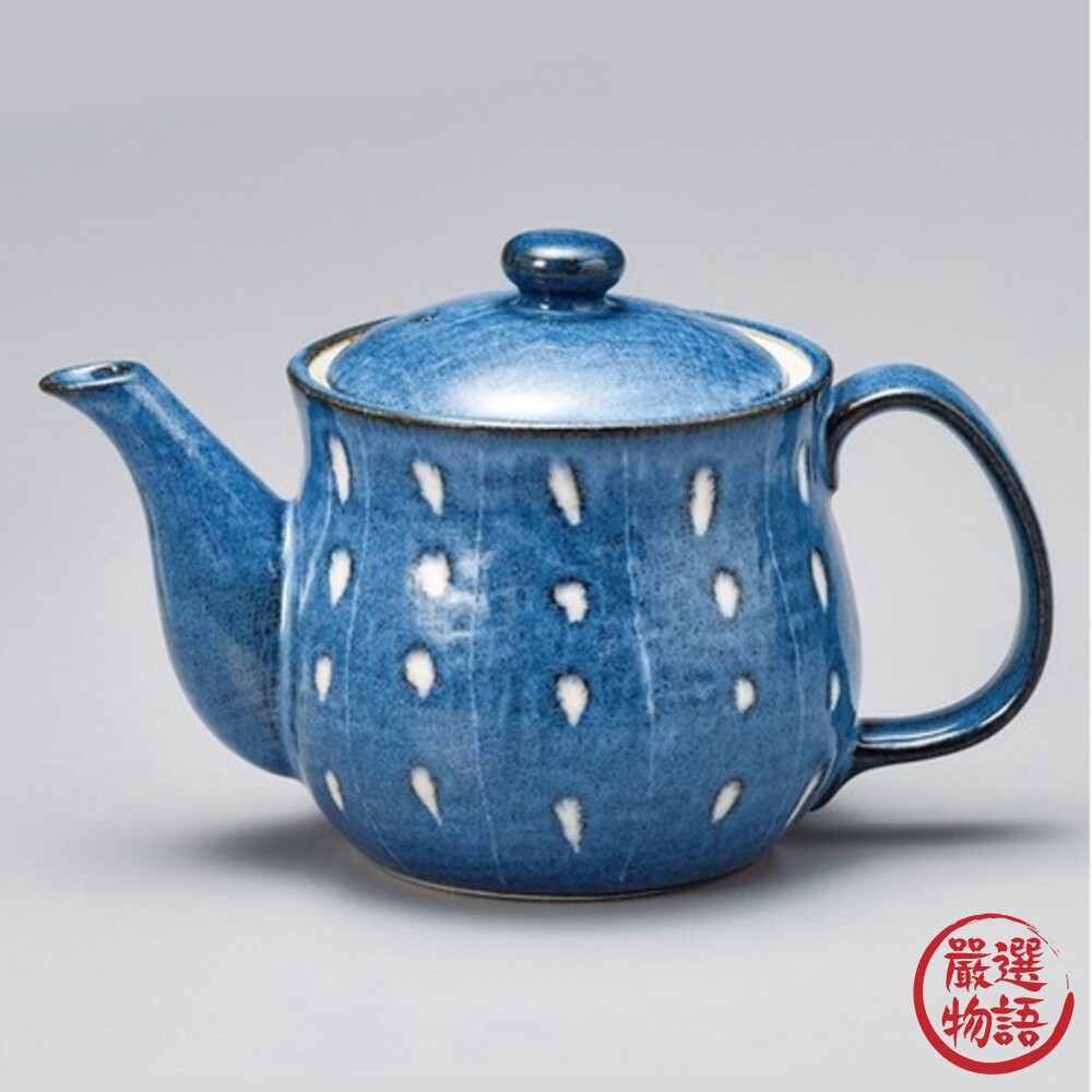 日本製 美濃燒 日式茶壺 藍色白點茶壺｜泡茶壺 陶瓷茶壺 茶壺 茶具 茶葉 日本壺 茶杯 杯子-圖片-1