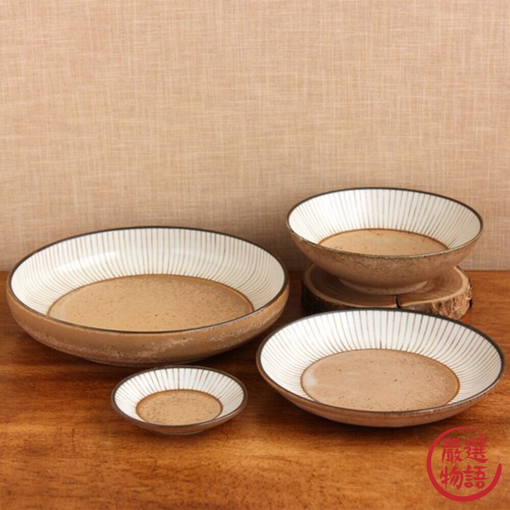 SF-017260-2-日本製 日式餐碗 美濃燒 復古 十草 湯盤 甜點盤 復古盤 陶瓷盤 小盤 菜盤 盤子