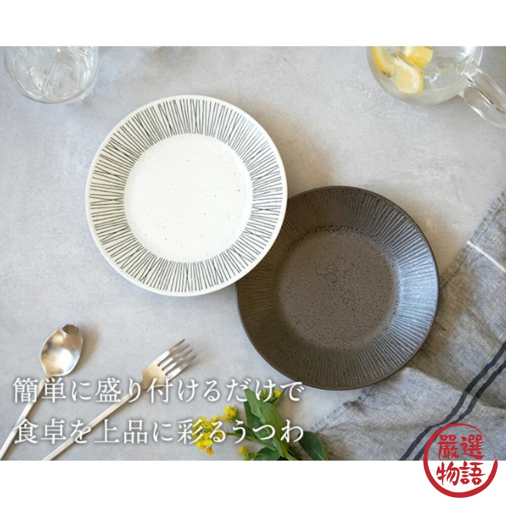 SF-017322-日本製 細線盤 美濃燒 陶瓷盤 餐盤 菜盤 沙拉盤 咖哩盤 義大利麵盤 海鮮盤 盤子 早午餐盤