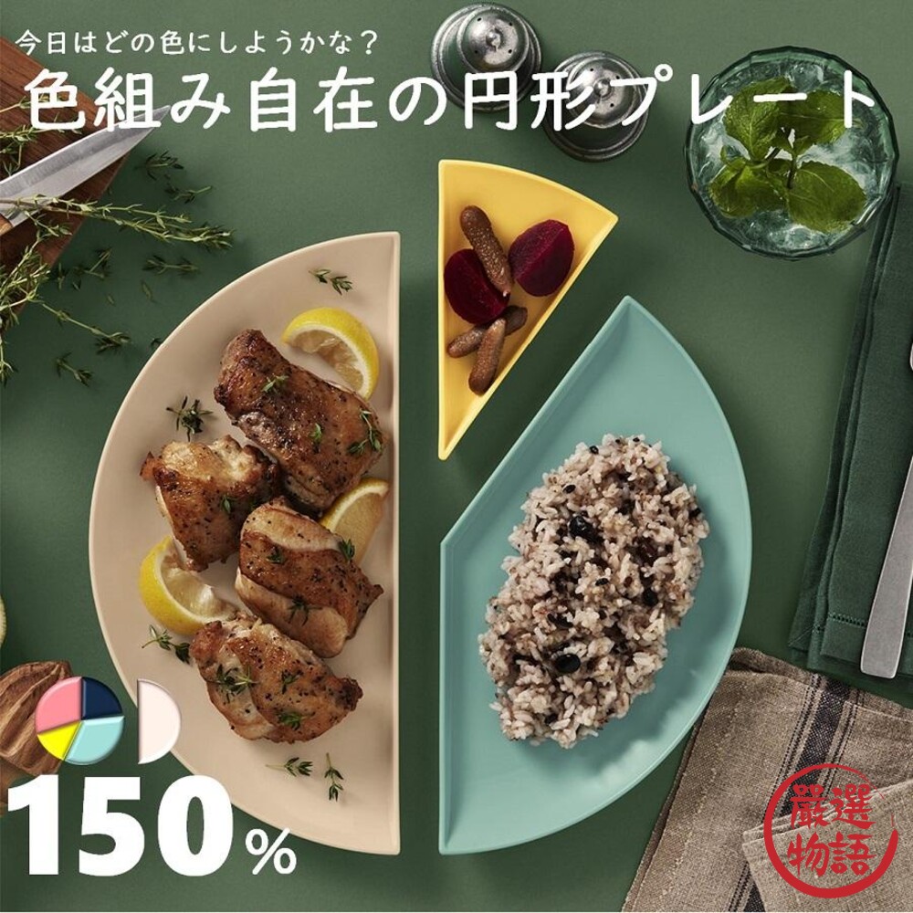日本製 百分比餐盤 150% 盤子 特色餐盤 分菜盤 點心盤 派對盤 水果盤 甜點盤 創意餐具-thumb