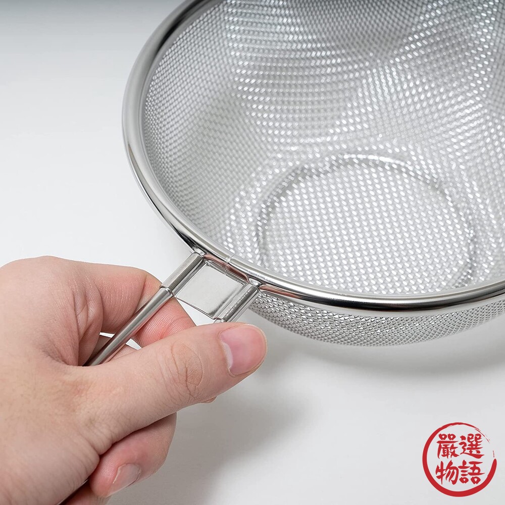 日本製 不銹鋼過濾網 濾網 漏勺 不銹鋼勺 烹飪過濾器 排水漏勺 帶柄漏勺 烹飪器具 廚房用品-圖片-2