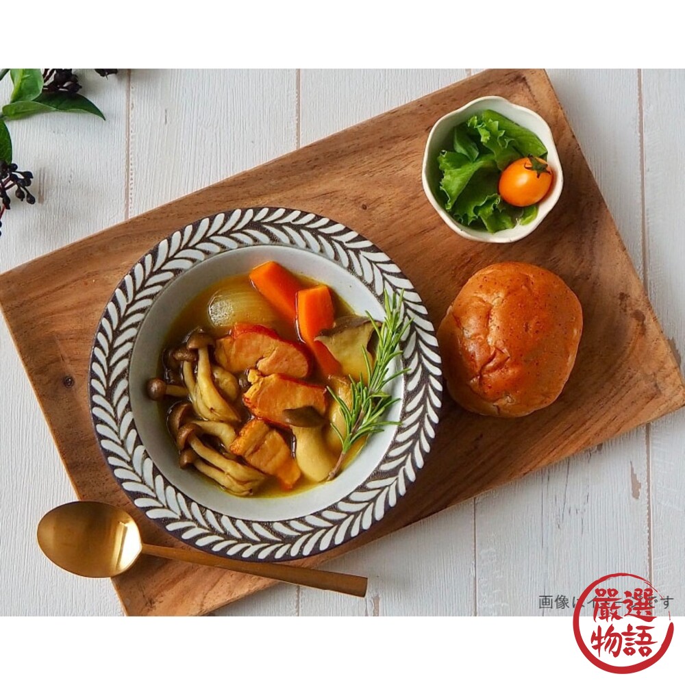 SF-017530-日本製 Gran 鄉村風 陶瓷餐盤 濃湯碗 義大利麵盤 水果盤 早餐盤 沙拉碗 有兩款尺寸