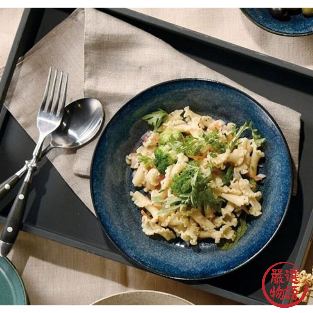 日本製 窯變陶瓷盤 靛藍色 圓盤 盤子 主菜盤 陶瓷餐盤 瓷器餐具 日式餐具 日式料理 西式料理-thumb
