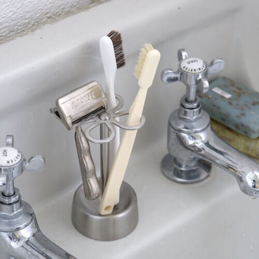 SF-018570-DULTON 不鏽鋼 幸運草造型 牙刷架 置物架 桌上型 牙刷收納 牙刷置物架 浴室收納