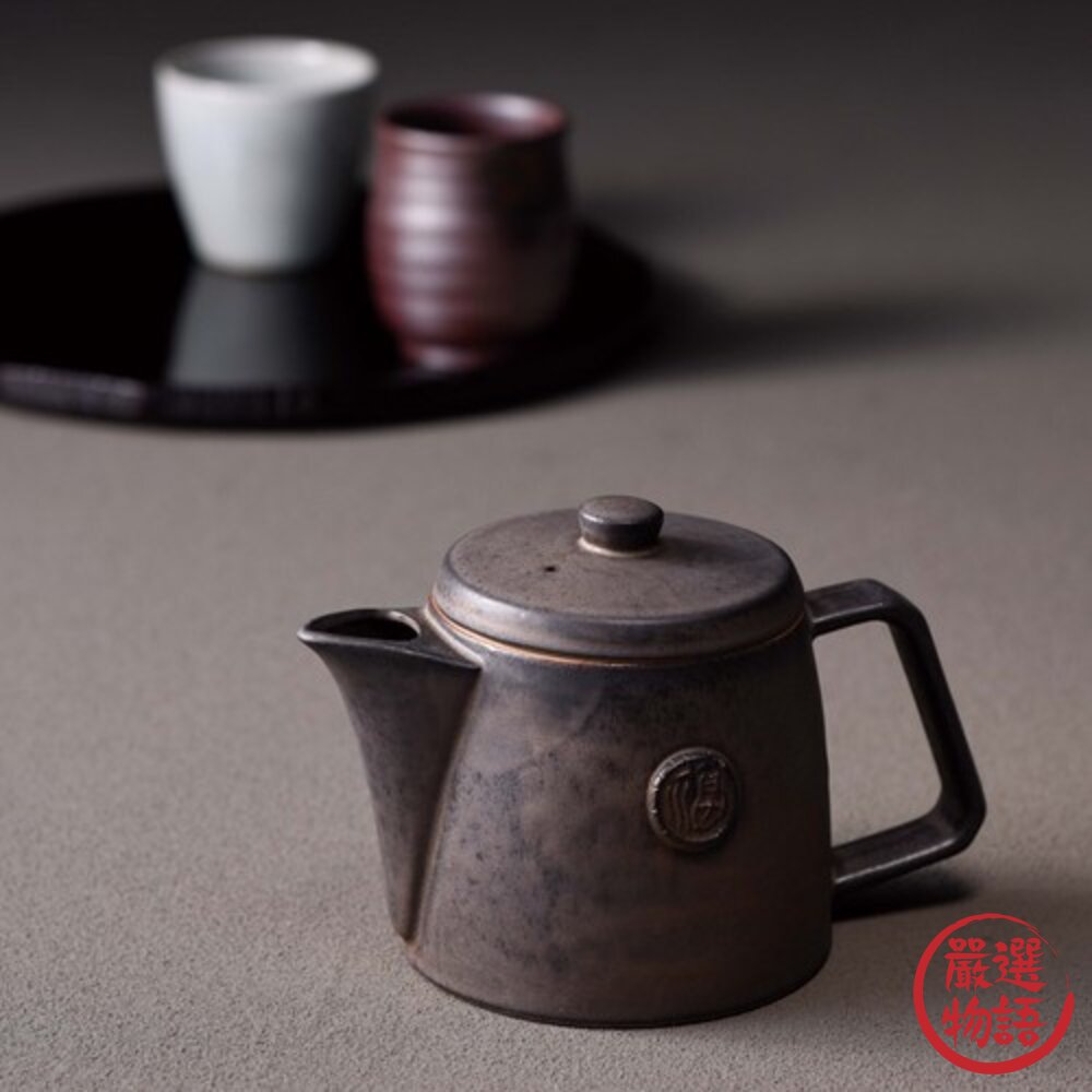 SF-018602-日本製 美濃燒 福字 復古 茶壺 陶瓷茶壺 泡茶壺 壺 茶具 茶杯 煎茶 泡茶 瓷壺 瓷器