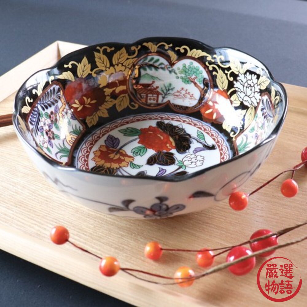 SF-018630-日本製 美濃燒 陶瓷碗 宮廷風 花邊造型碗 拉麵碗 碗 碗盤 陶瓷碗 湯碗 飯碗 餐碗 日式碗盤